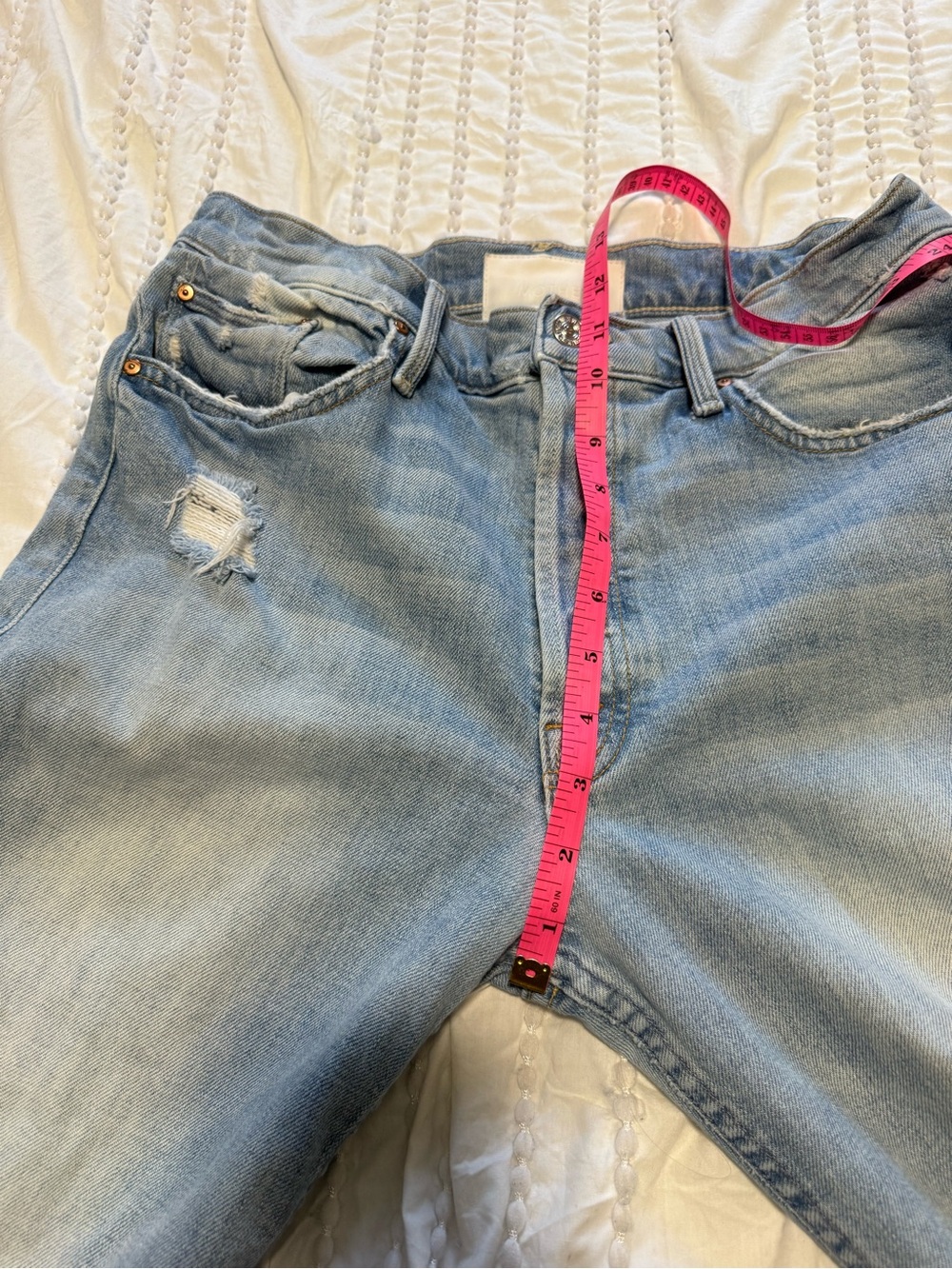 MOTHER The Tomcat Jeans The Confession Distressed Straight Leg Sz 30 (US 8) - Picture 7 of 9